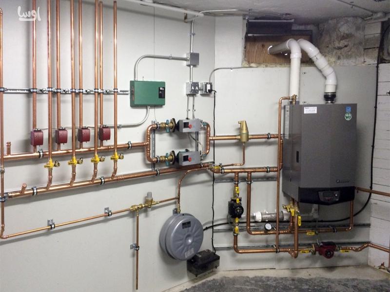 لوله کشی آبگرمکن دیواری 